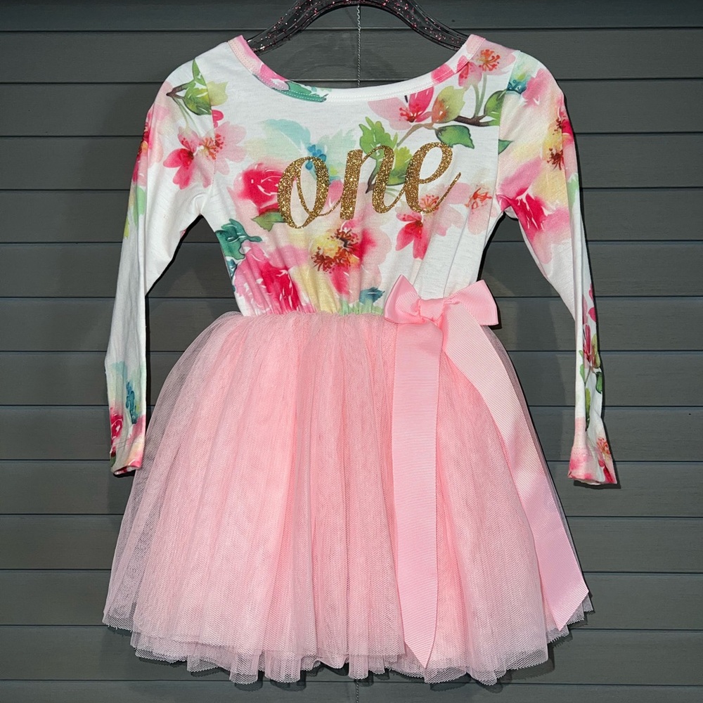 Floral Pink Tutu Dress